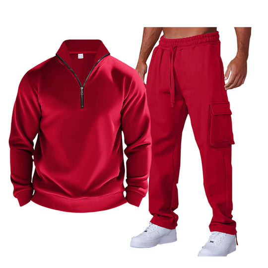 Herren Sportanzug mit praktischer Zip-Kragen und seitlichen Eingrifftaschen R&B