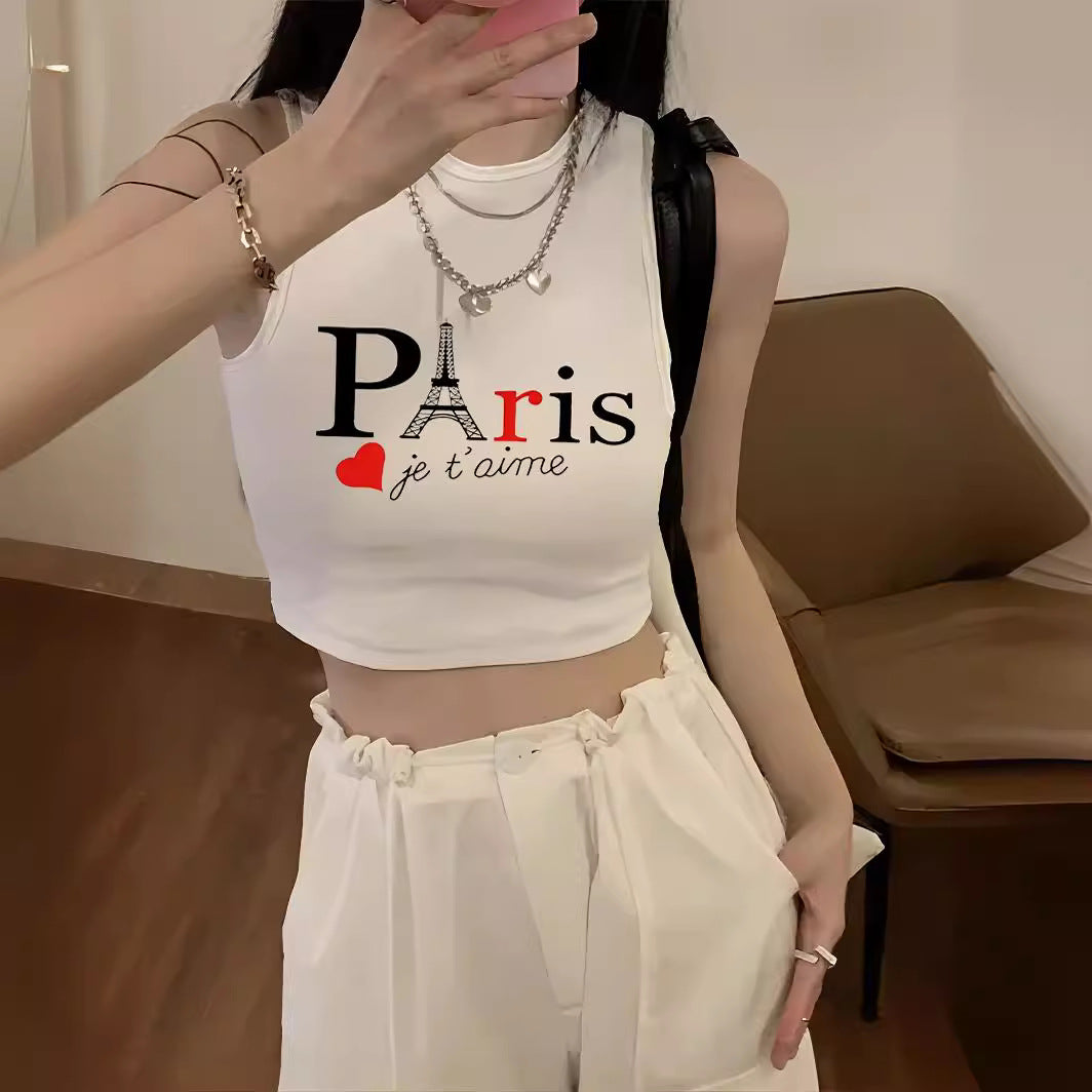 Damen Crop-Top mit kreativem Spruch und lässigem Schnitt R&B