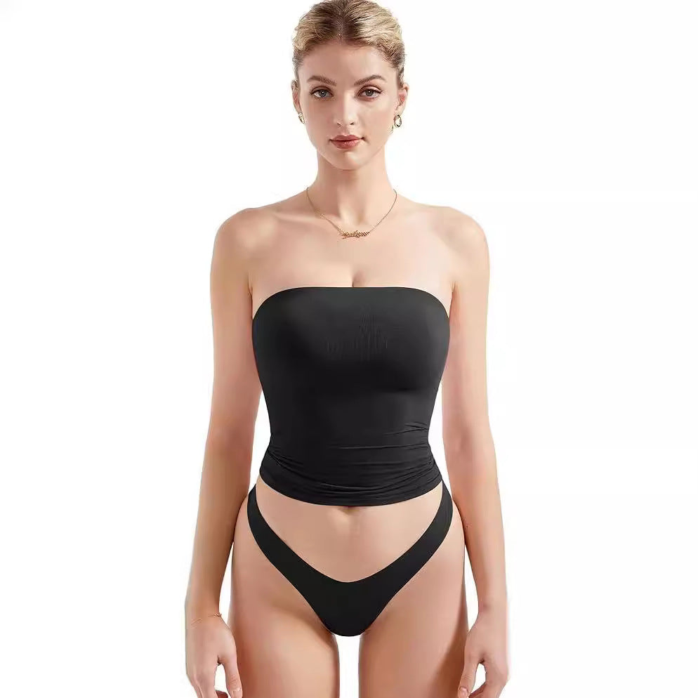 Damen Bandeau Bikini-Set mit modischem High-Waist-Schnitt R&B