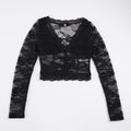 Damen Spitzentop mit romantischem Design und langen Ärmeln R&B