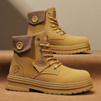 Damen Winterstiefel mit doppeltem Knopfverschluss und gepolstertem Kragen R&B