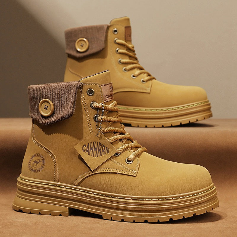 Damen Winterstiefel mit doppeltem Knopfverschluss und gepolstertem Kragen R&B