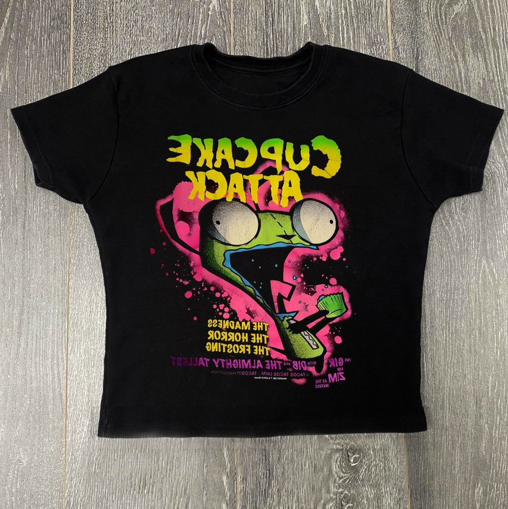 Damen T-Shirt mit kreativem Cupcake-Motiv und modernem Druck R&B