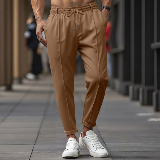 R&B | Herren Gerade Passform Elastischer Bund mit Kordelzug Weicher Baumwollmix