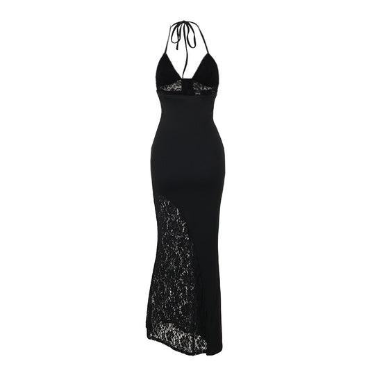Damen Elegantes Maxikleid mit raffinierten Spitzenakzenten R&B