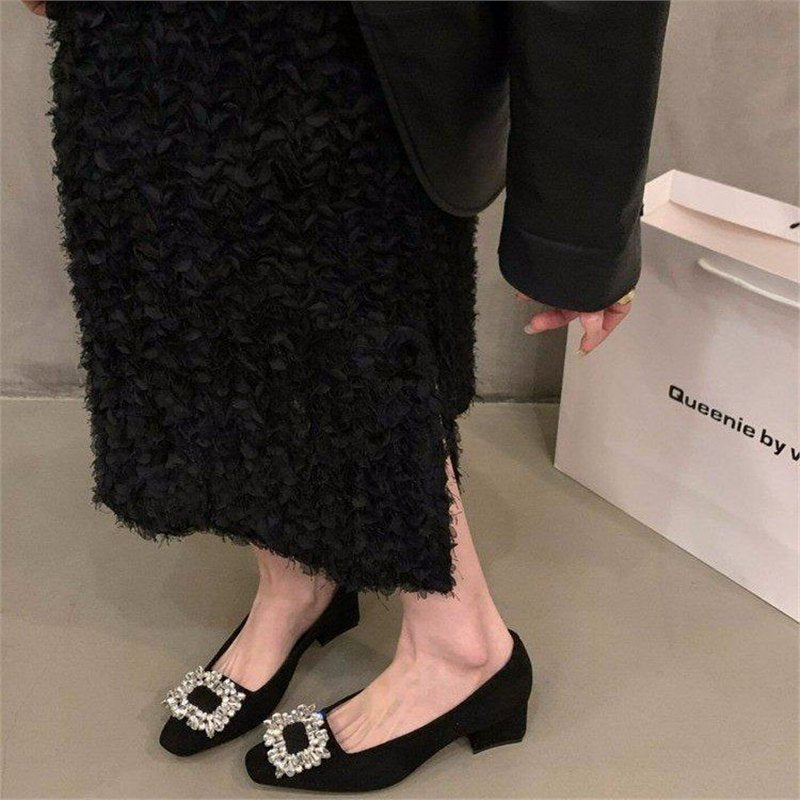 Damen elegante Flachschuhe mit funkelndem Strassbesatz R&B