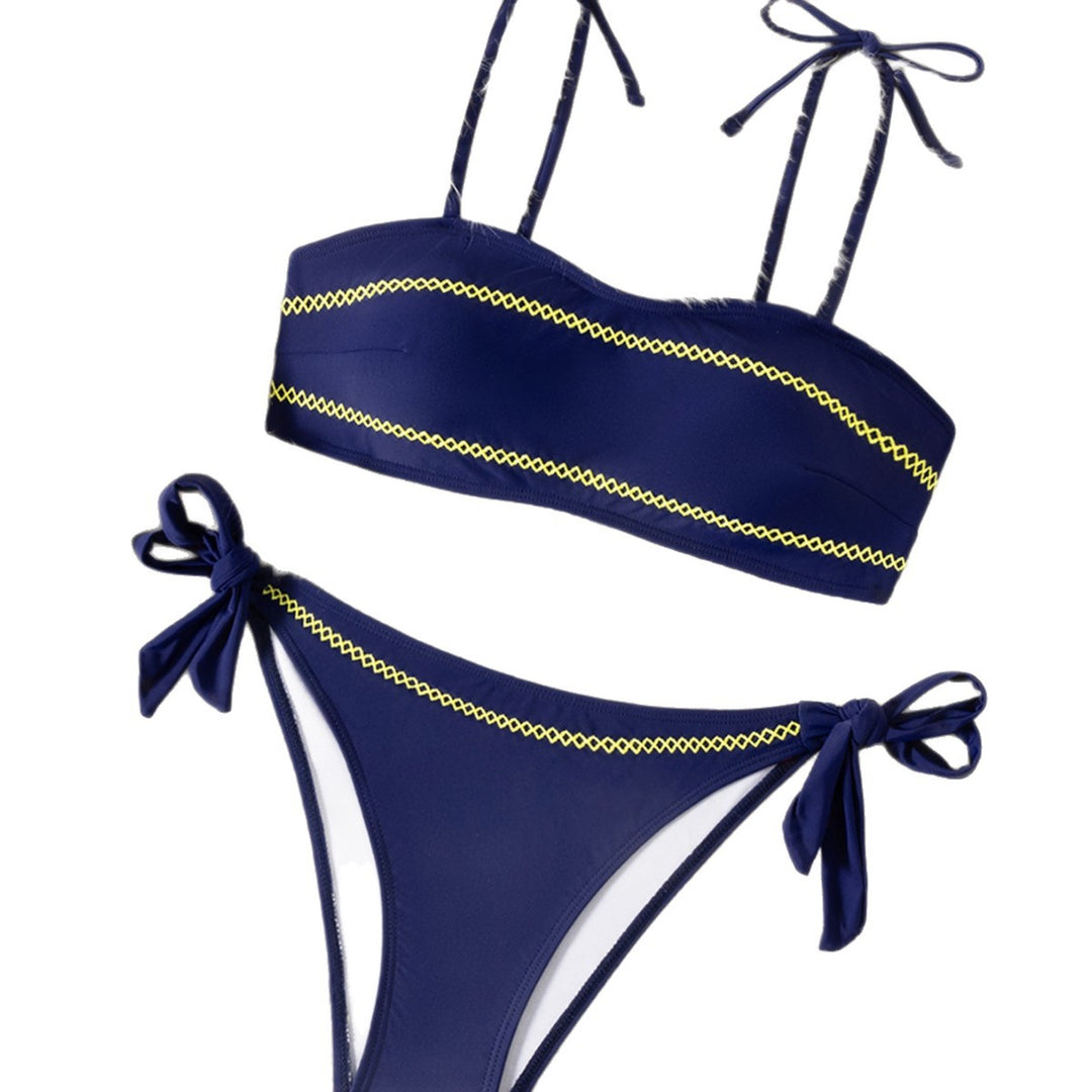 Damen Bandeau-Bikini mit eleganten Krawatten und zierlichem Design R&B