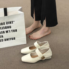 Damen elegante Mary Jane Ballerinas mit modischer Schnalle und komfortablem Fußbett R&B