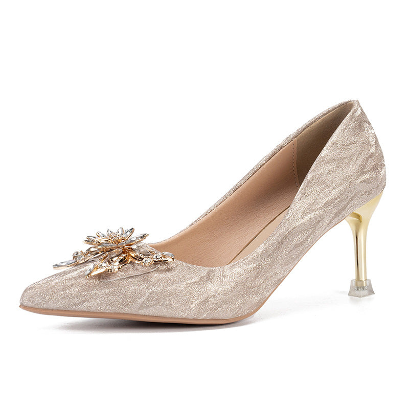 Damen Elegante High Heels mit funkelndem Schmuckdetail R&B