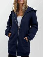 Damen Kapuzensweatjacke mit großzügigen Taschen von R&B