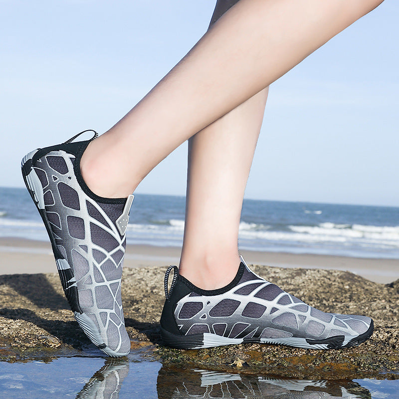 Damen Aqua-Schuhe mit rutschfester Sohle und elastischem Schnellschnürsystem