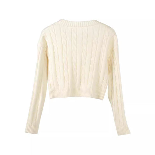 Damen Kurzgeschnittener Strickpullover R&B