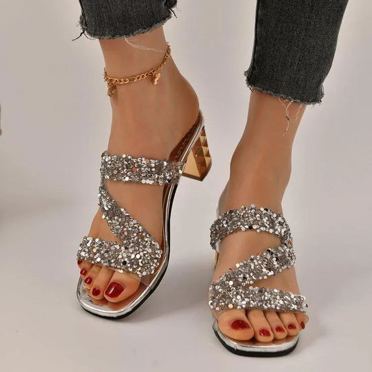 R&B | Sandalen mit Absätzen und Pailletten