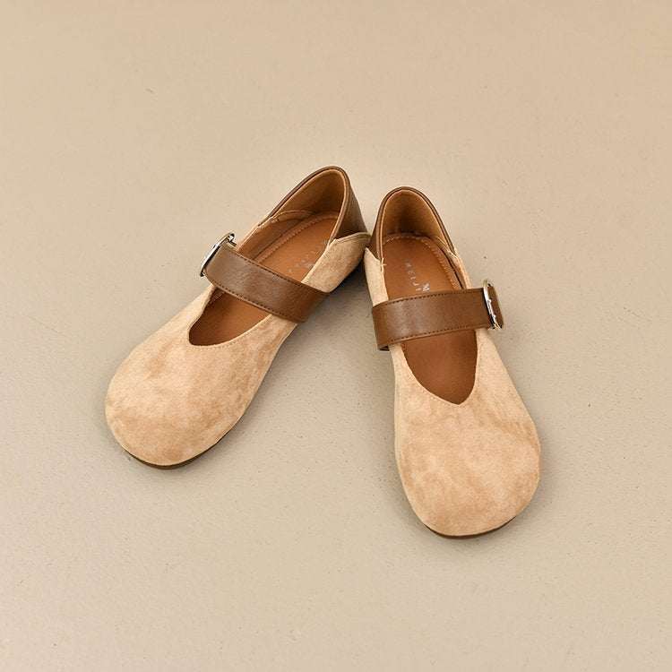 Damen bequeme Mary Jane Ballerinas mit dekorativem Riemen R&B