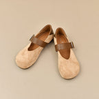 Damen bequeme Mary Jane Ballerinas mit dekorativem Riemen