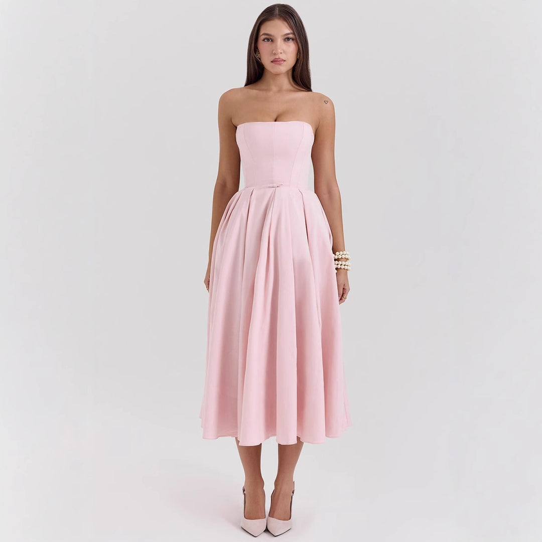 Damen Hochgeschlossenes Abendkleid mit ausgestelltem Rock R&B