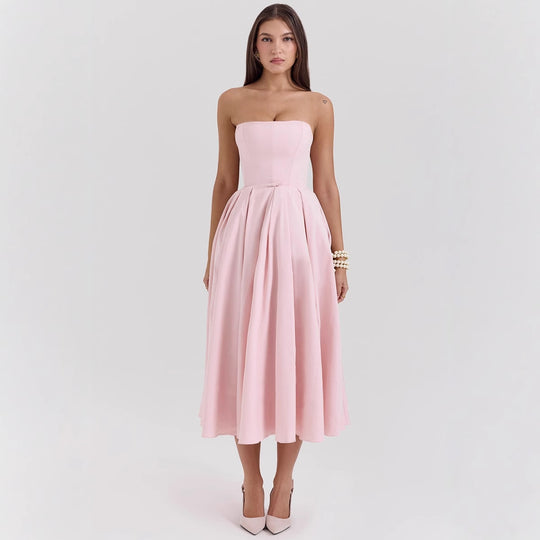 Damen Hochgeschlossenes Abendkleid mit ausgestelltem Rock R&B