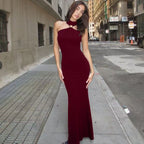 Damen Elegantes Maxikleid mit schickem Halsband und figurbetonendem Schnitt R&B