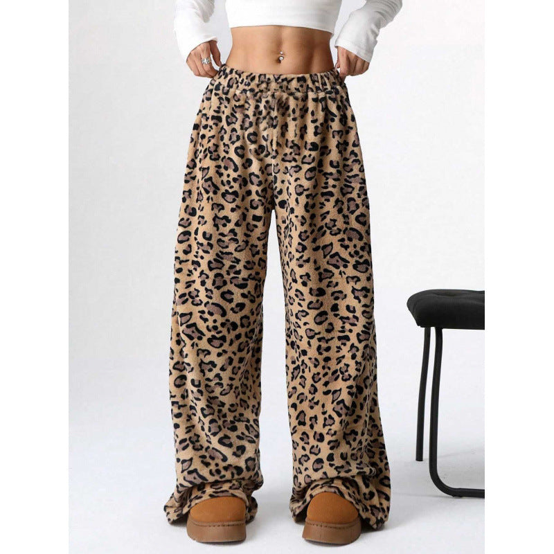 Damen Bequeme Hosen mit Leopardenmuster R&B
