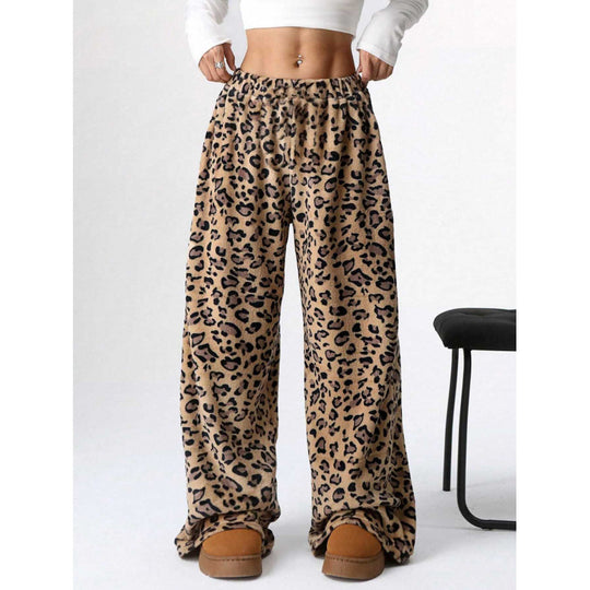 Damen Bequeme Hosen mit Leopardenmuster R&B