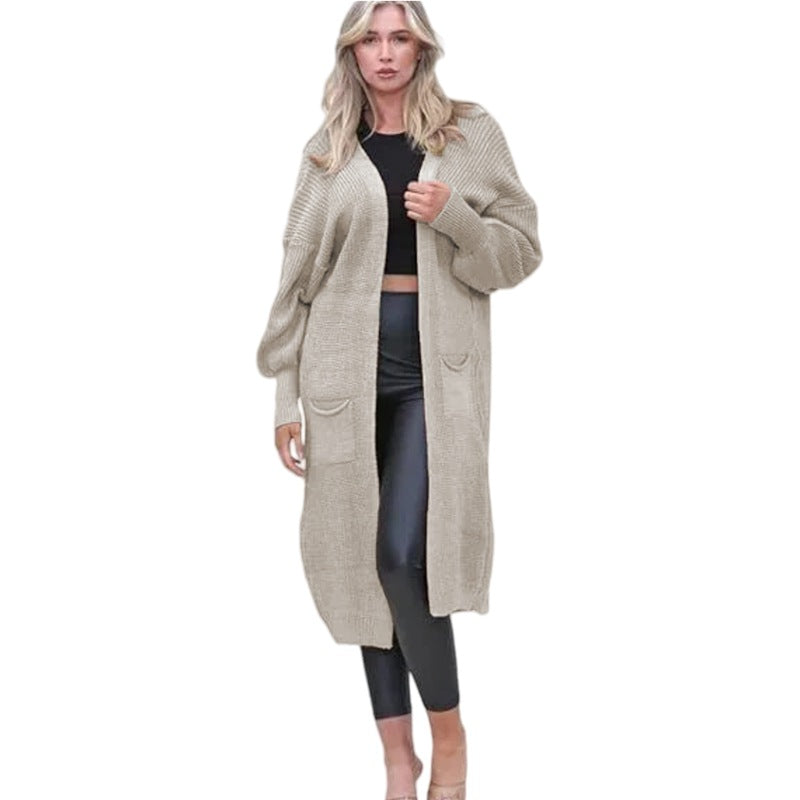 Damen Langarm-Strickcardigan mit edlem Strukturdesign und praktischen Taschen R&B