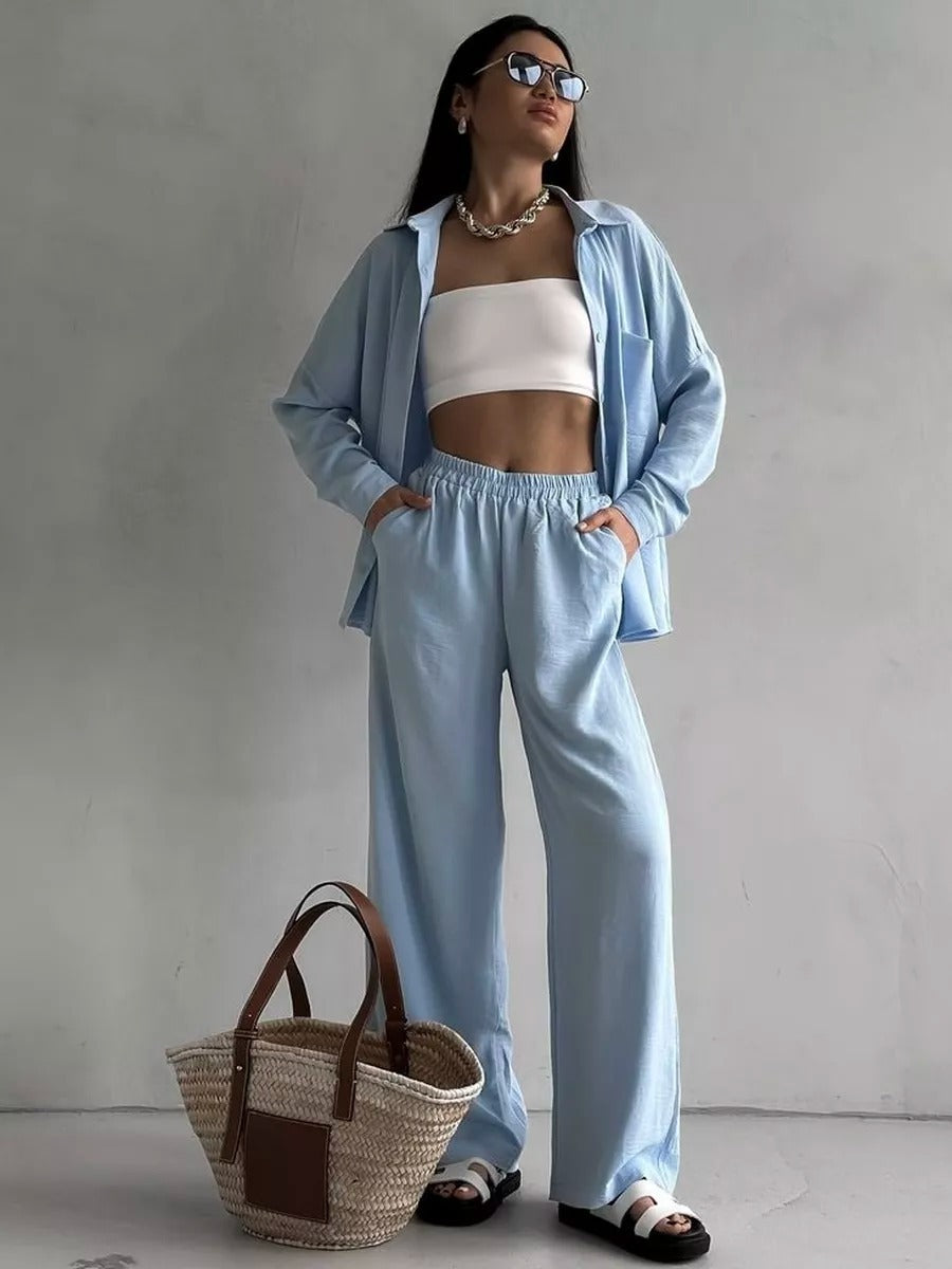 Damen Lässige Hemdbluse aus leichtem Material R&B