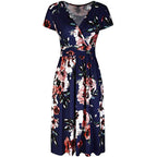 Damen Wickelkleid mit floralen Prints und schlanker Taille R&B