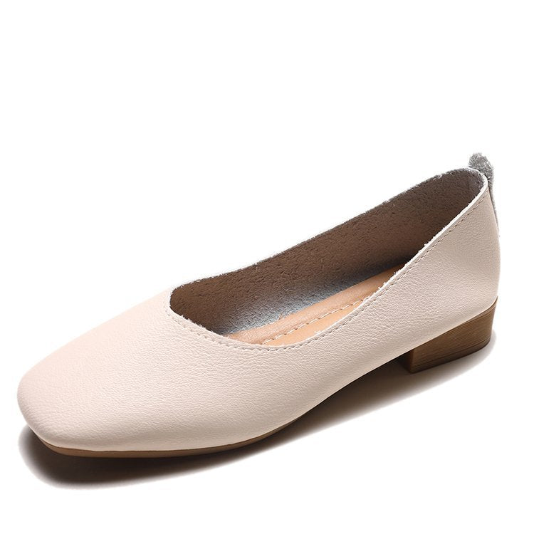 Damen elegante Ballerinas mit quadratischer Spitze und komfortablem Blockabsatz R&B