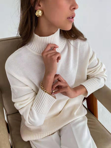 Damen eleganter Rollkragenpullover aus feinem Strick R&B