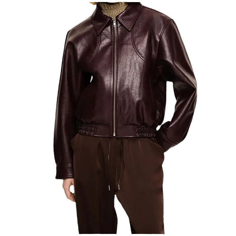 Damen Kunstlederjacke im sportlichen Schnitt mit zwei praktischen Taschen R&B