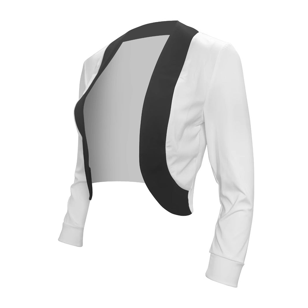 Damen eleganter Blazer mit kontrastierenden Einsätzen R&B