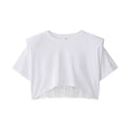 Damen Crop-T-Shirt mit eleganter Spitzenunterlage R&B