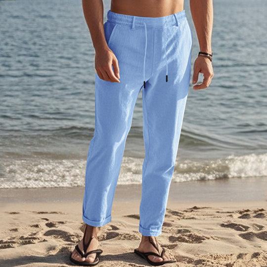 Herren lässige Freizeithose mit elastischem Bund und seitlichen Taschen R&B