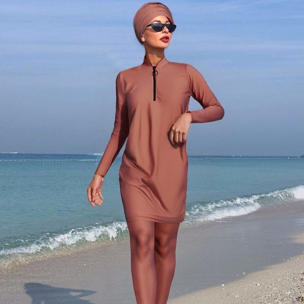 Damen Sportlicher Badeanzug mit langärmligem Design und hohem UV-Schutz R&B