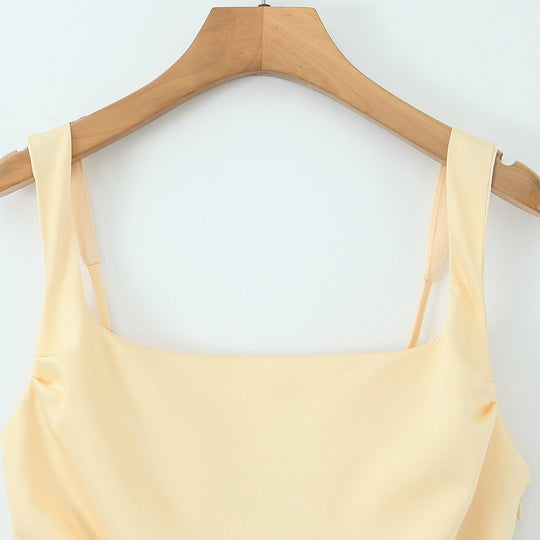 Damen Maxikleid mit elegantem Quadrat-Ausschnitt und raffinierten Drapierungen R&B