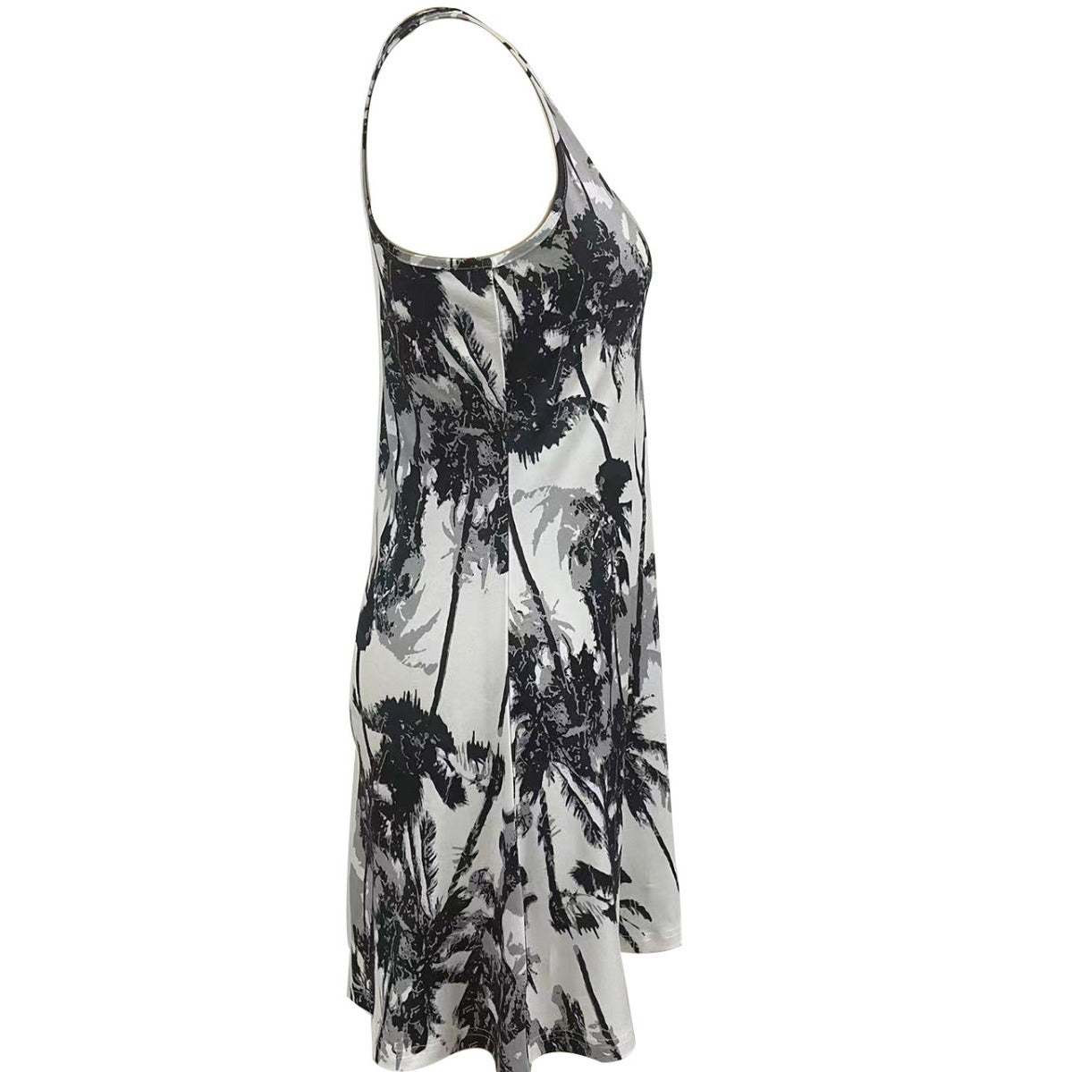 Damen Sommerliches Freizeitkleid mit modernem Palmenmuster R&B