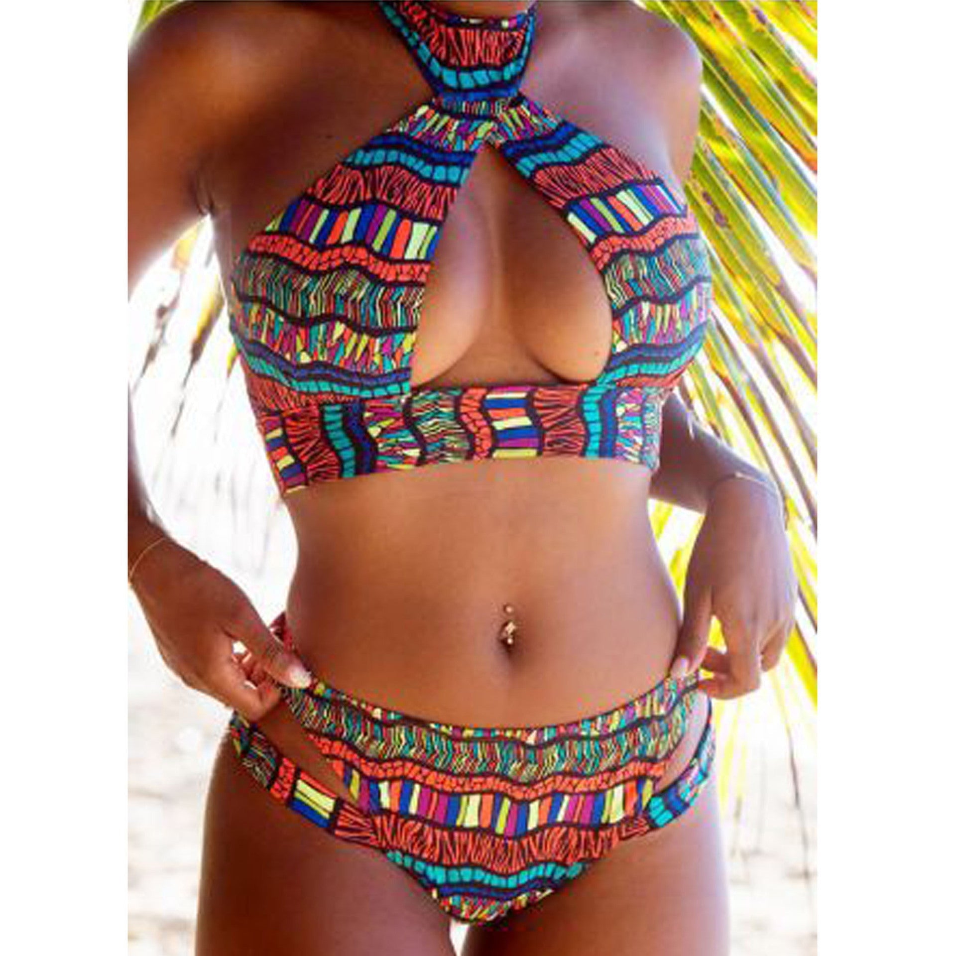 Damen Crop-Bikini-Set mit verspieltem Design R&B