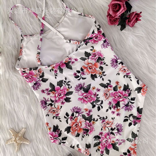Damen Floraler Sportbadeanzug mit rückenfreier Silhouette R&B