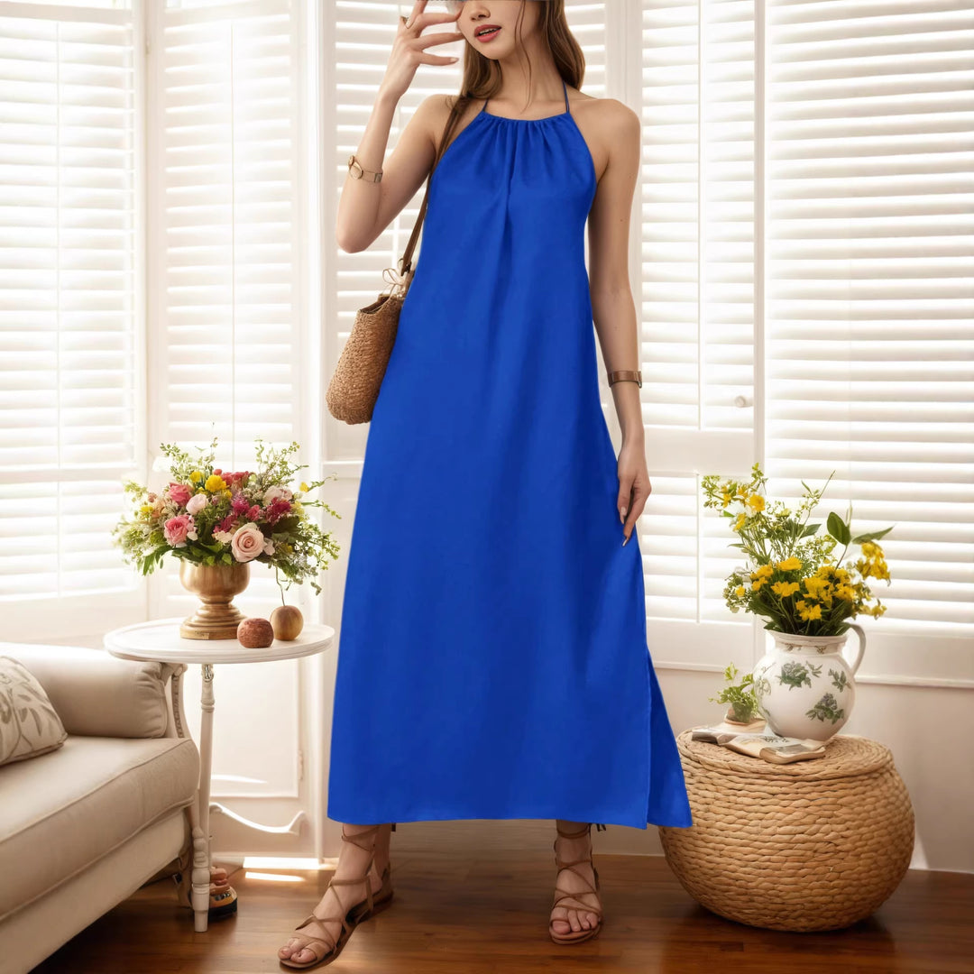 Damen Maxi-Kleid mit elegantem Halterbügel R&B