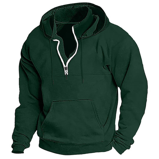 Herren bequemer Kapuzenpullover mit durchgehendem Reißverschluss R&B