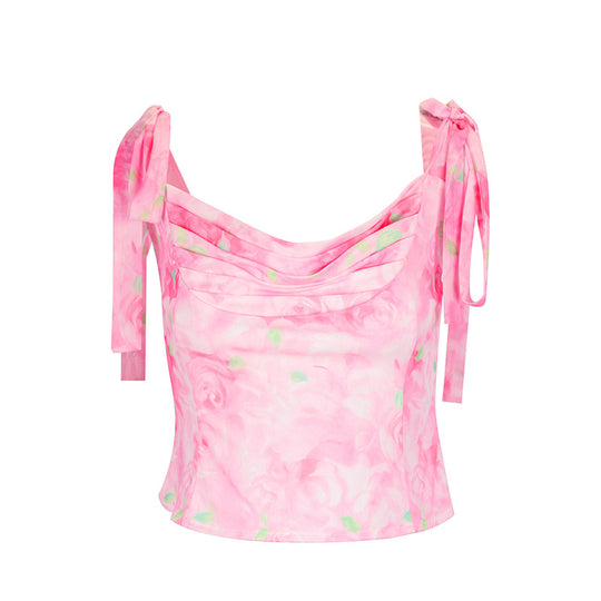 Damen Top mit verspielten Knoten und Drapierung R&B