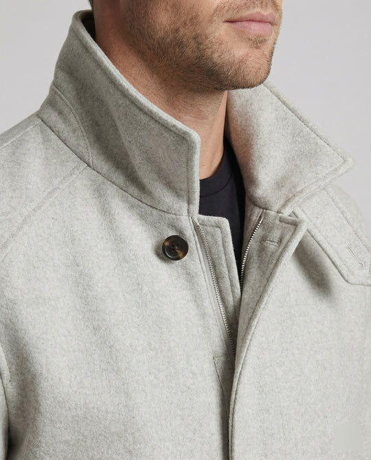 Herren kurz geschnittener Wollmix-Blouson mit hohem Stehkragen und Taillengürtel R&B