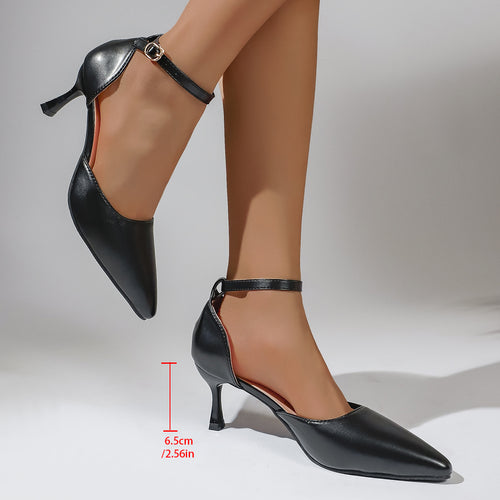 Damen elegante Slingback-Pumps mit schmalem Absatz und modischem Knöchelriemen R&B