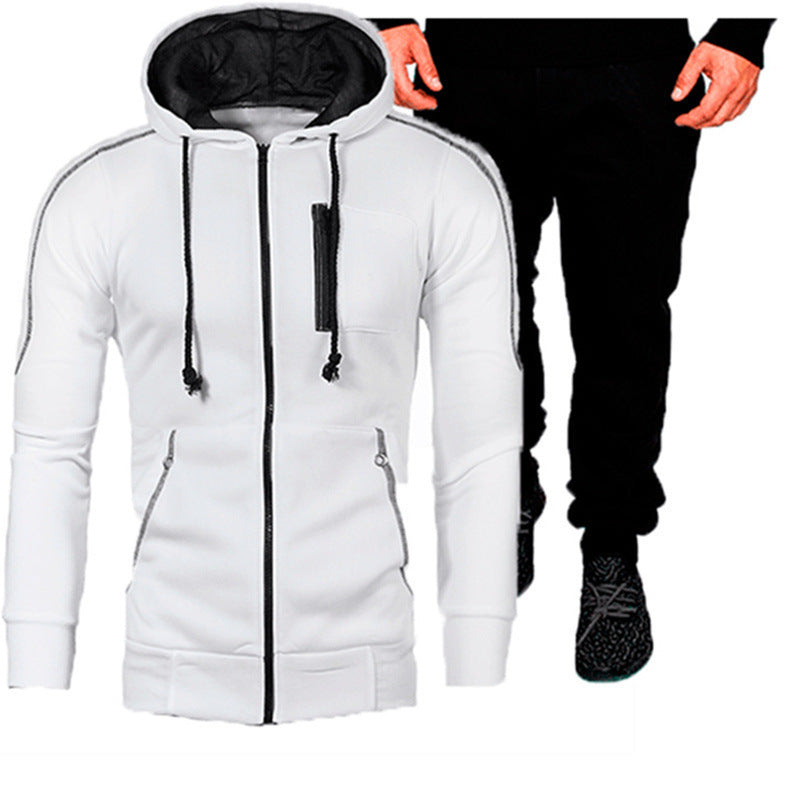 Herren sportliches Kapuzenjacken- und Jogginghosen-Set R&B