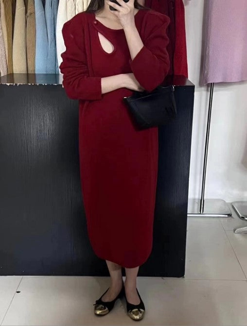 Damen Strickkleid mit modernem Design und eleganten Details R&B