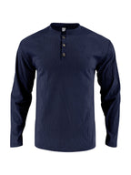 Herren Langarmshirt mit modischer Stehkragen und Knopfleiste R&B