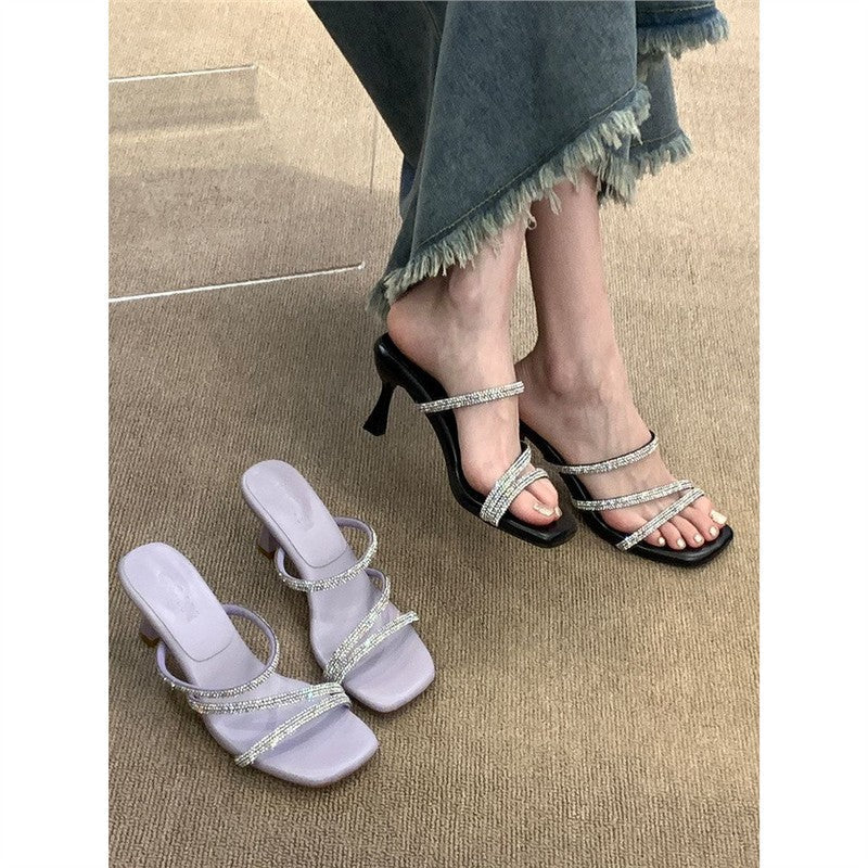 Damen Glamouröse High Heel Sandalen mit funkelnden Riemen R&B