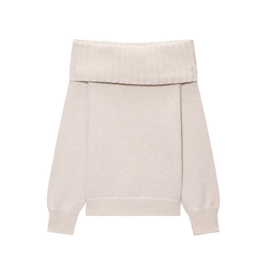 Damen Elegante Strickpullover mit überschnittenen Schultern R&B