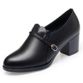Damen Elegante Pumps mit modischem Riemen und klassischem Blockabsatz