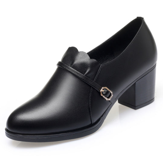 Damen Elegante Pumps mit modischem Riemen und klassischem Blockabsatz R&B